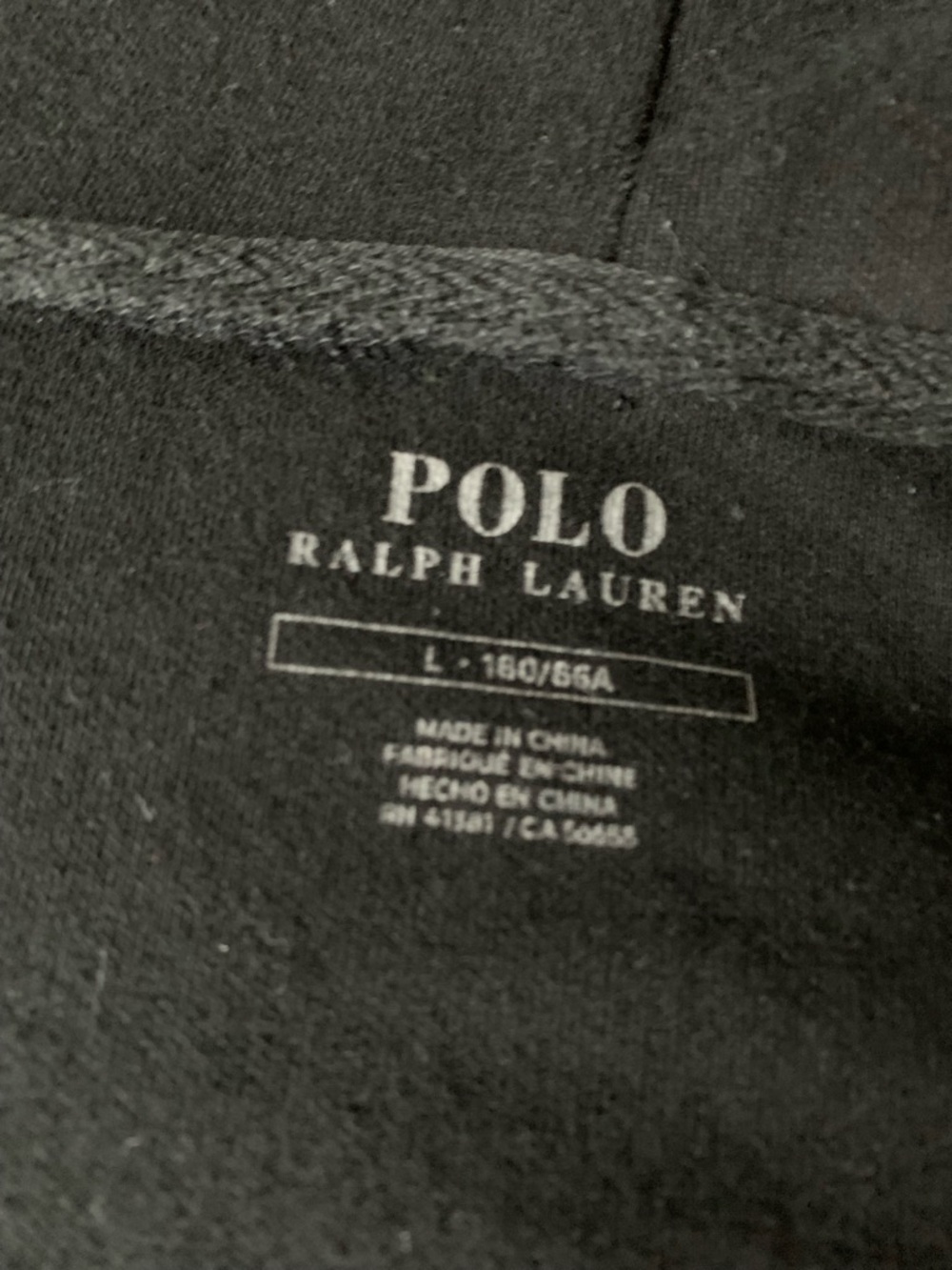 Polo by Ralph Lauren Black full-zip Hoodie mens size L in black - Picture 5 of 10